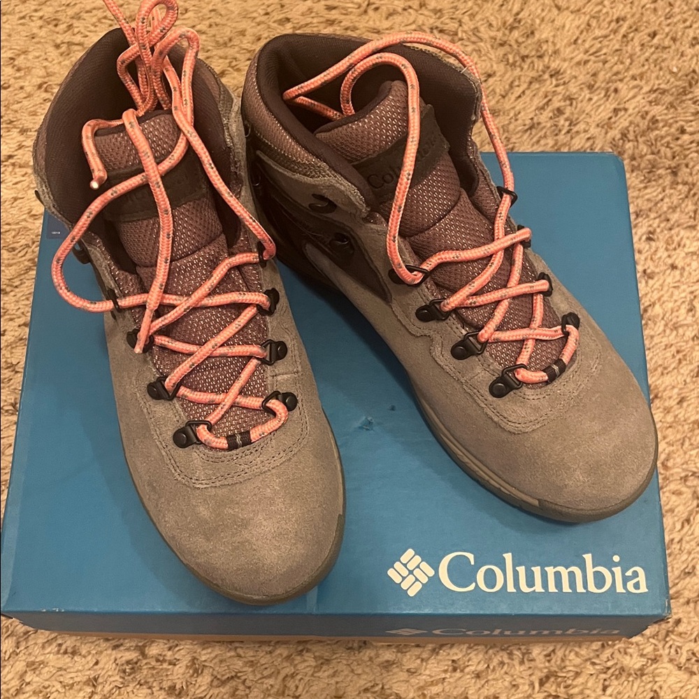 Columbia Gray Boots with Pink Accents